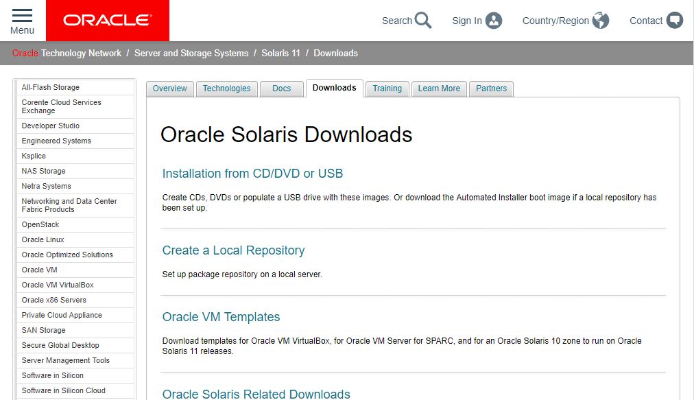 Oracle Solaris UNIX OS download