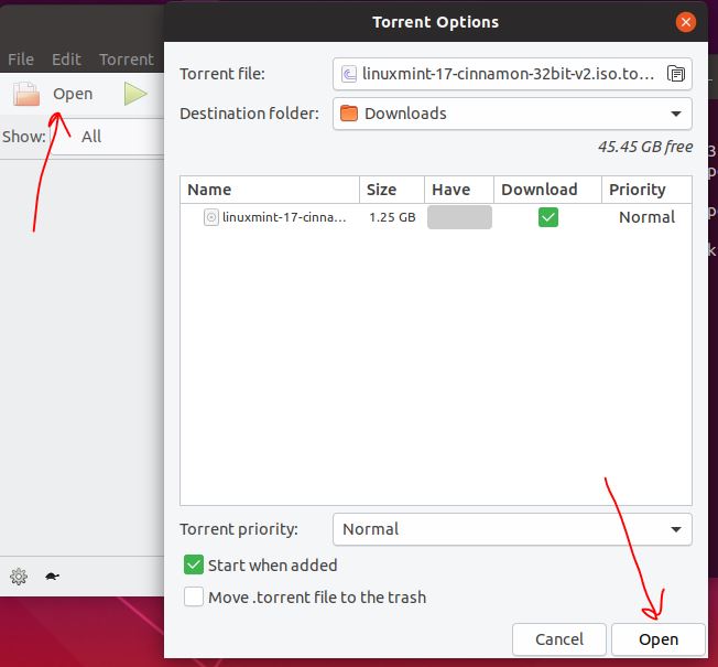 how to use transmission on Ubuntu to download torrent files