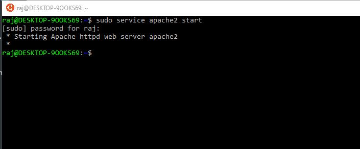 start Apache services on Windows