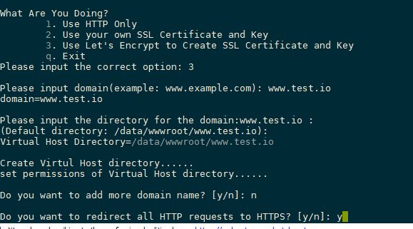 Install let’s crypt SSL certificate on OneinStack