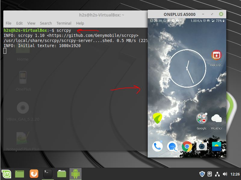 Android control screen from Linux PC