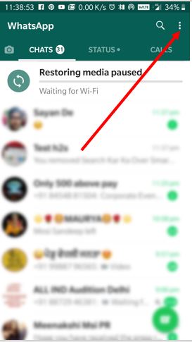 Open WhatsApp settings to create a new group