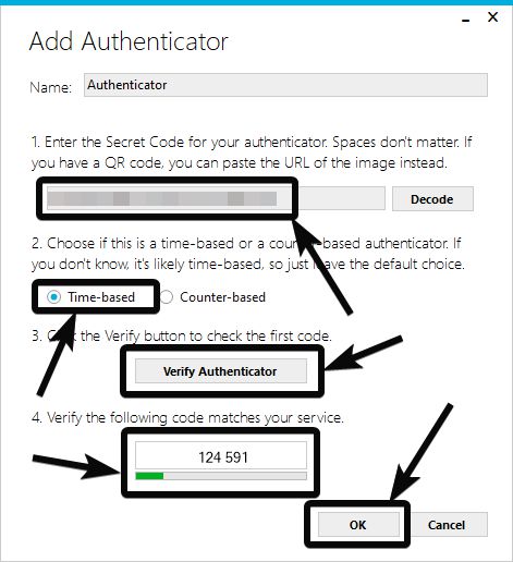 Assign a name for the authenticator
