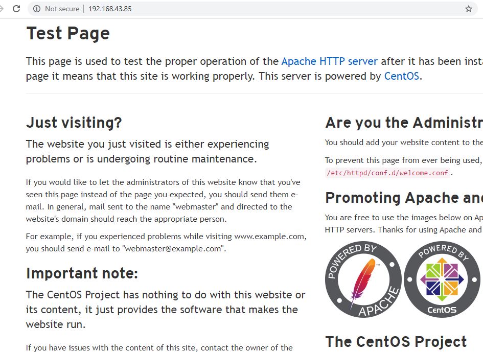 Access-CentOS-8-webserver-to-test