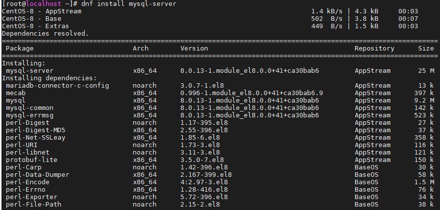 Command to Install MySQL server