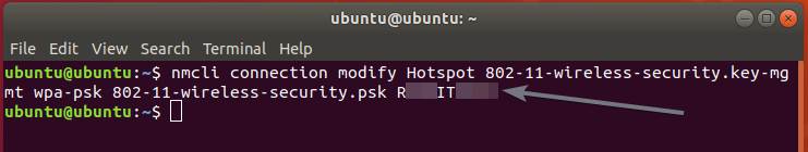 Change Ubuntu Wi-Fi hotspot password