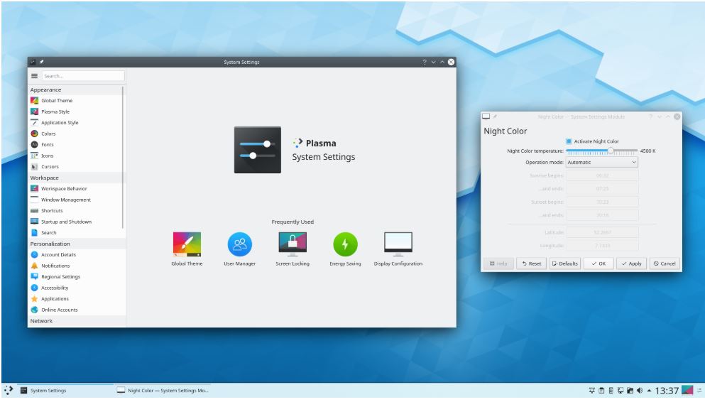 KDE Plasma 5.17 is released with night mode for X11