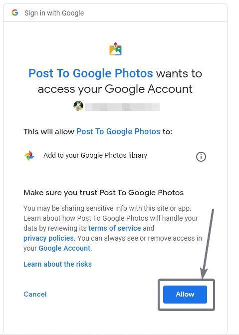 Save directly to Google Photos using Google Chrome on PC