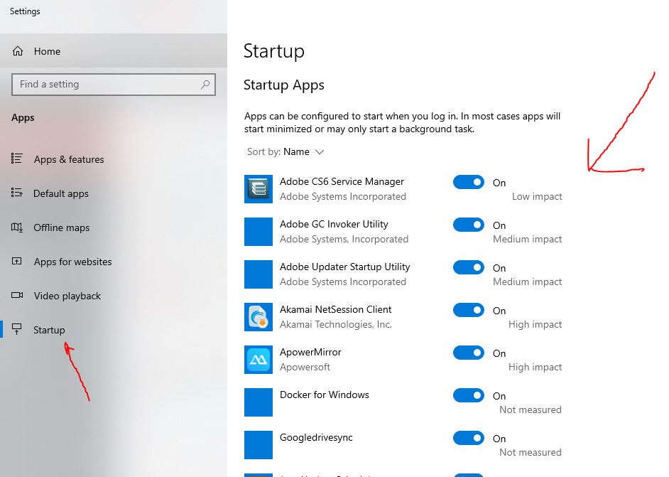 Turn off WIndows 10 or 8 startup apps