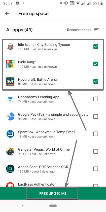 Multiple apps which can be uninstalled
