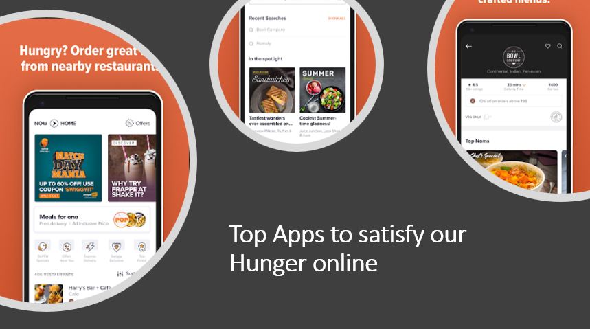 Apps available for free on the Google Play store to satisfy our hunger 
