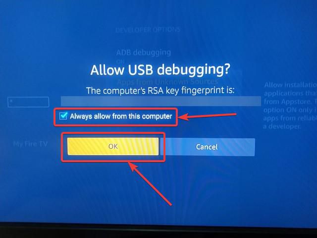 allow USB debugging from your smartphone