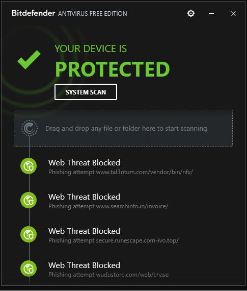 Bitdefender Antivirus Free Edition for WIndows 10