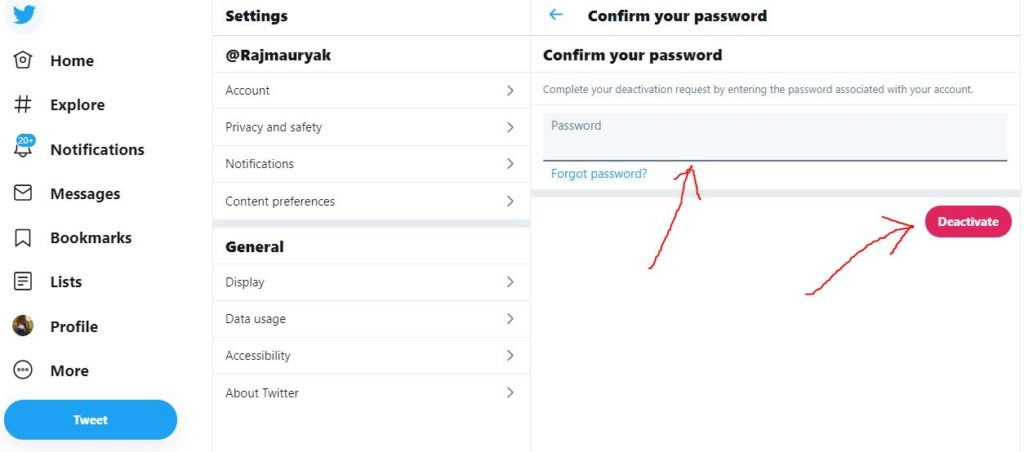 Confirm your password and click on deactivate option – Copy