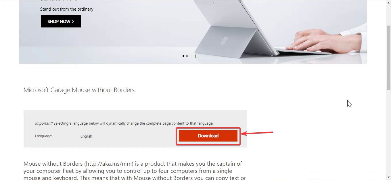 Download Microsoft Garage Mouse without Borders