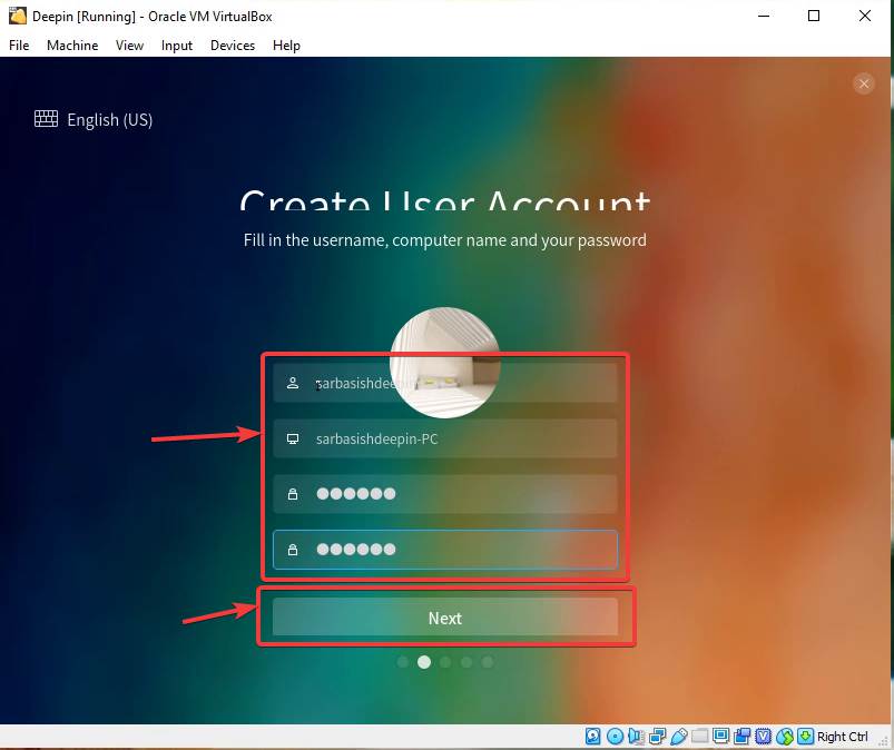 Create a user account and password