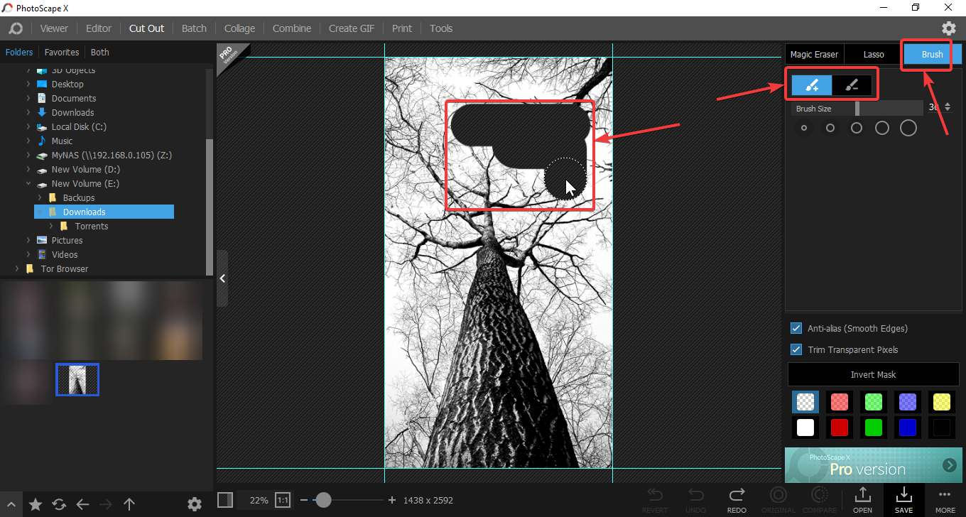 Make images transparent with Photoscape X 50