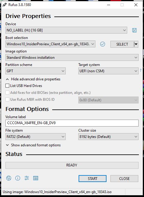 Rufus best software to create bootable USB media on WIndows