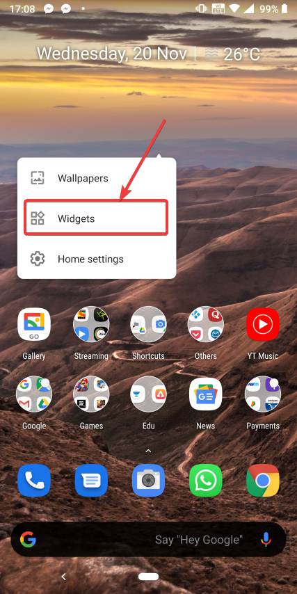 how to add widget on android smartphone