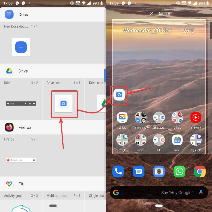 add Drive scan widget on Android