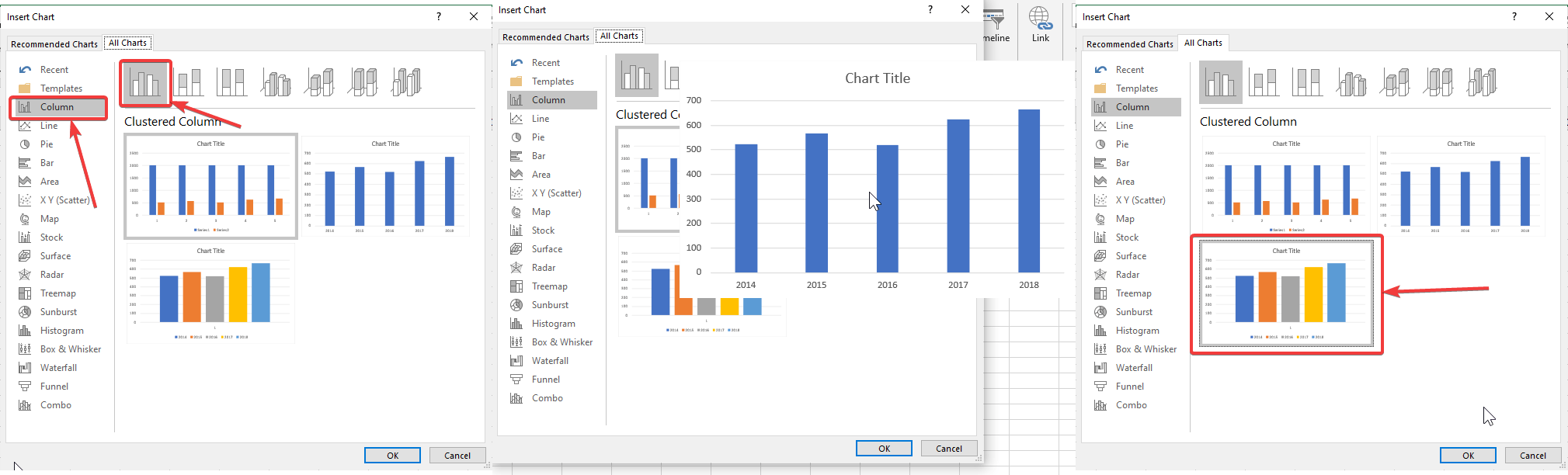 All Charts Window Excel