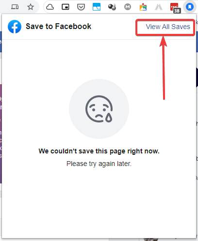 View all save Facebook bookmarks links using Facebook extension