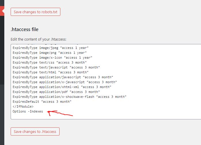 htaccesss listing of files on wordpress disable