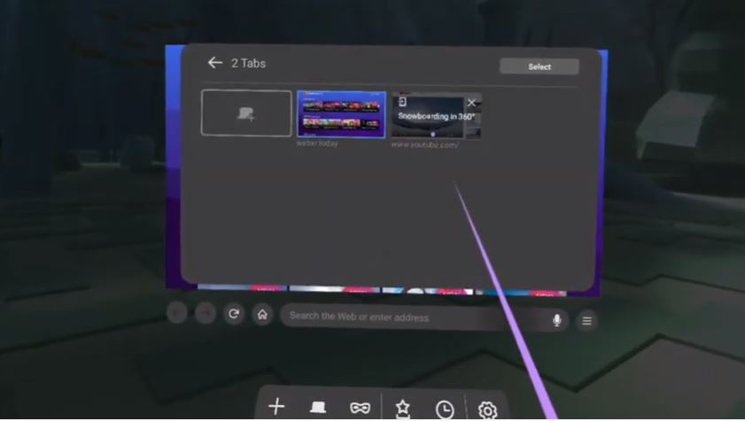 send and receive tabs on Firefox Reality VR Browser