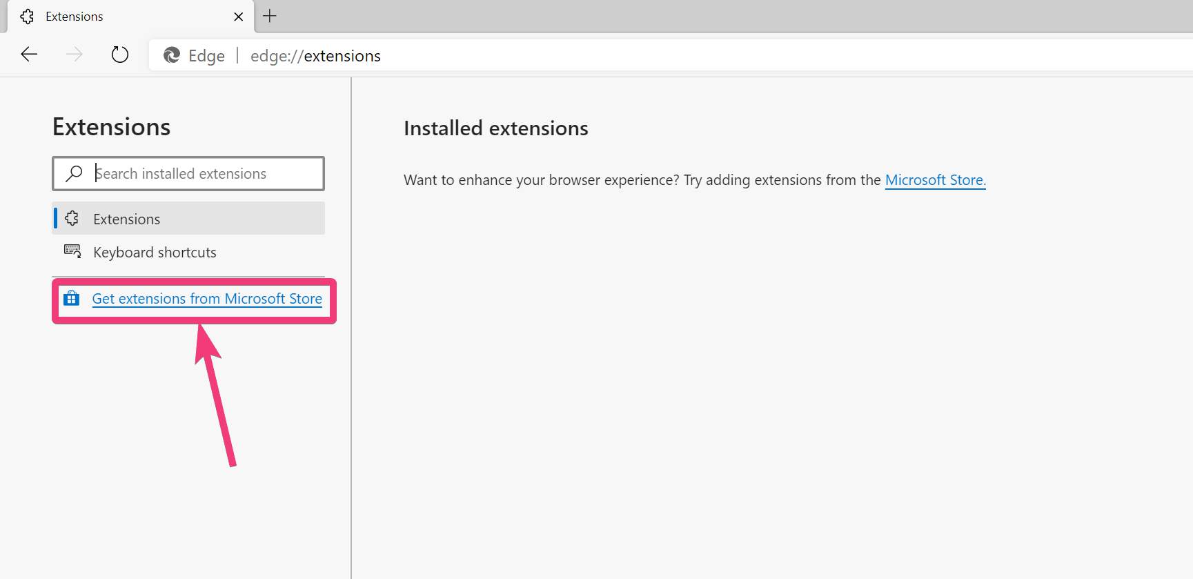 Get extensions from Microsoft Store
