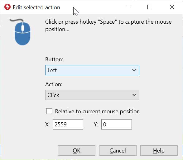 Edit mouse buttons action for Macro recording