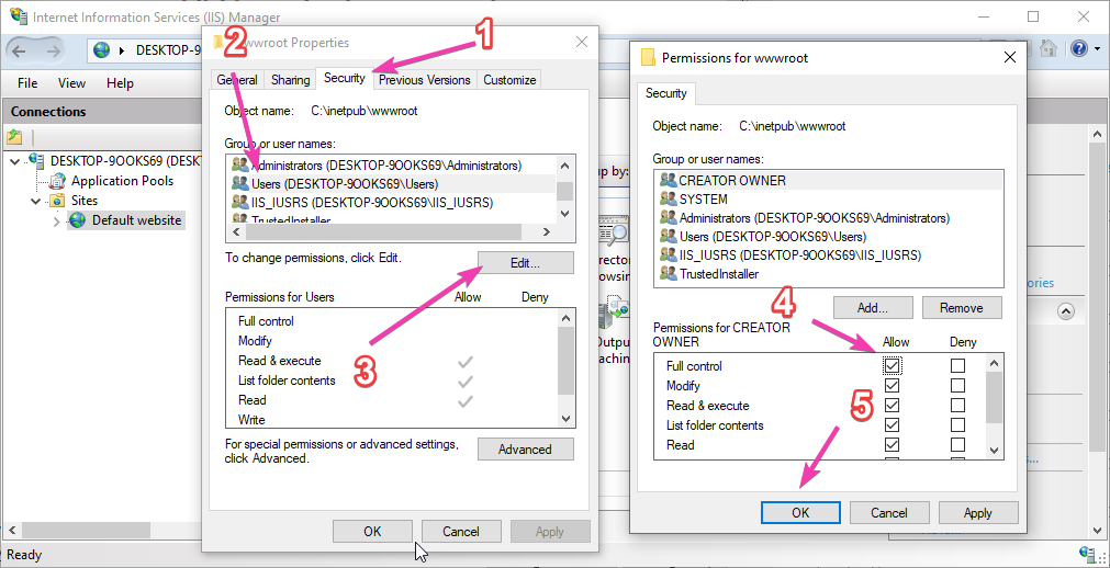 Change root directory permissions