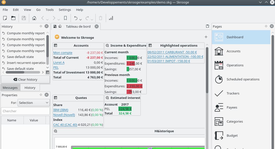 Skrooge KDE accounting software