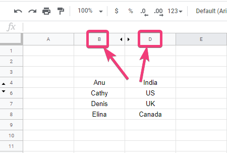 Hide or unhide rows and columns in Google Sheets 20
