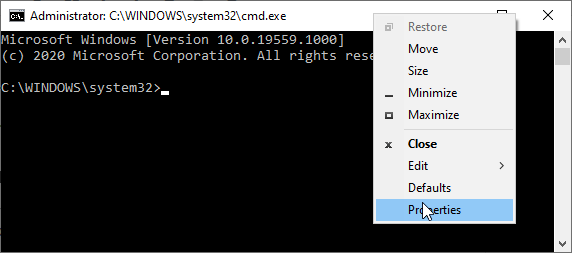 Open Command Prompt Settings