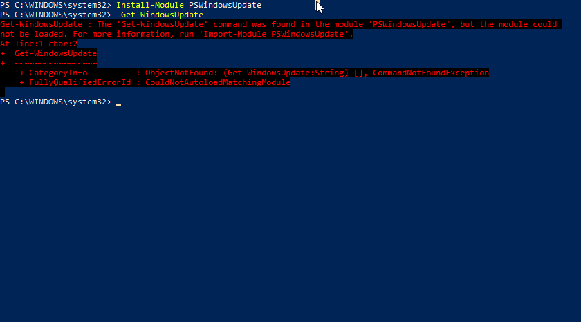 Powershell Script running error