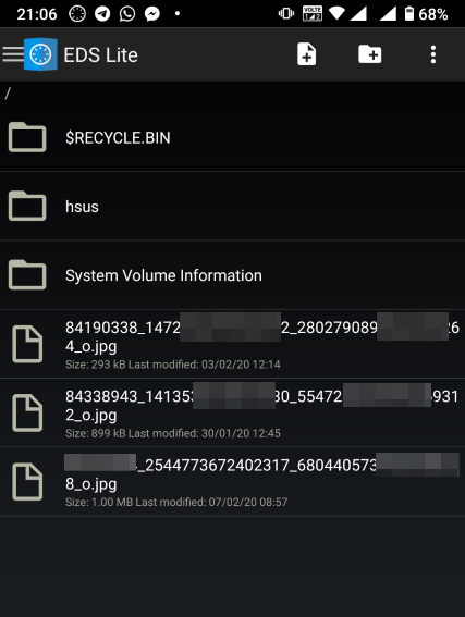 contents of the VeraCrypt volume on Android