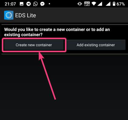 Create new container