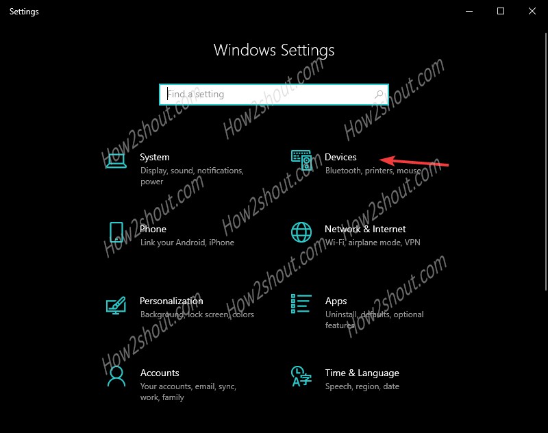 Open Device Settings for Mouse in Windows 10