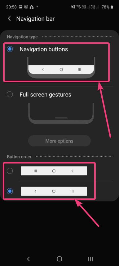 Switch to gesture navigation system on Samsung 30