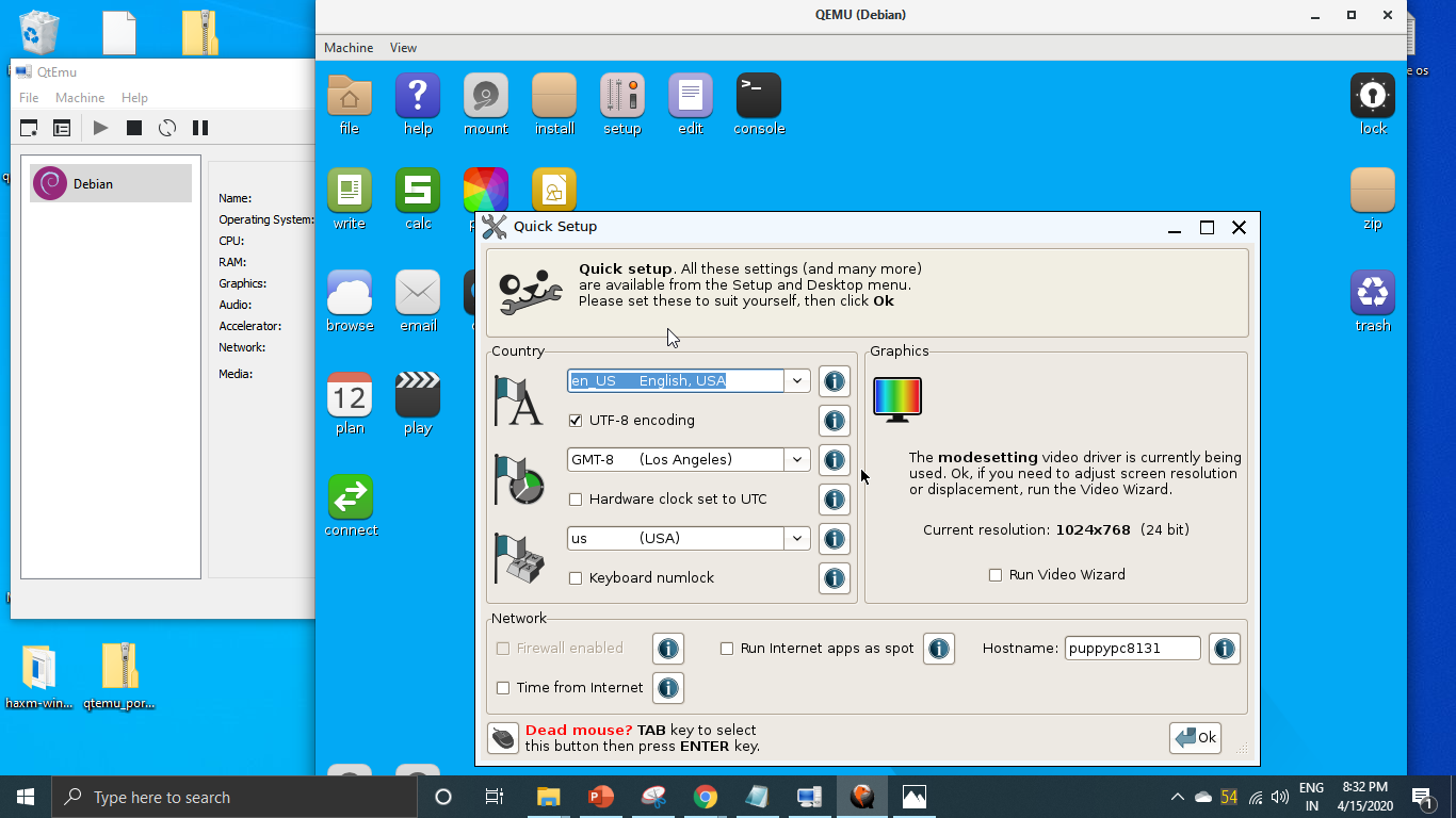 Qemu installation on Windows 10 with Qtemu GUI