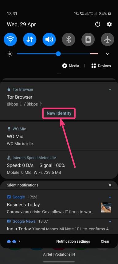 new identity tor browser mega