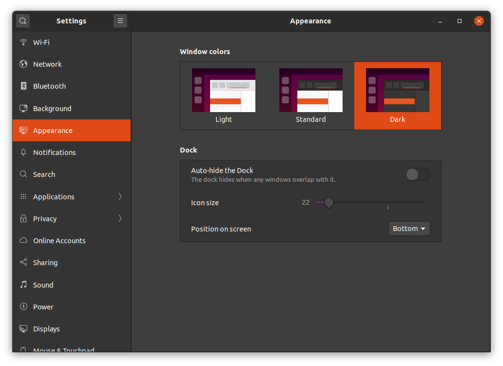 Ubuntu 20.04 Dark theme