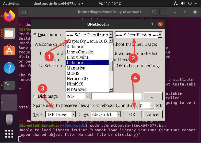 Unetbootin install on Ubuntu