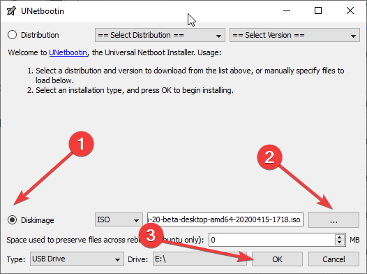 unetbootin-windows-Deepin Linux 20 USb bottable