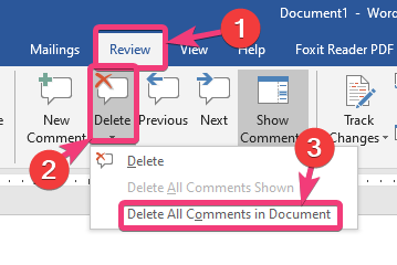 Delete All Comments in Document