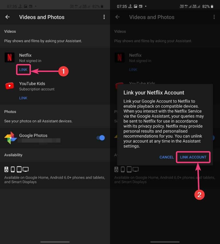 Link Netflix account with Google Assistant