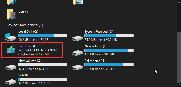 ISO file mounted as a drive