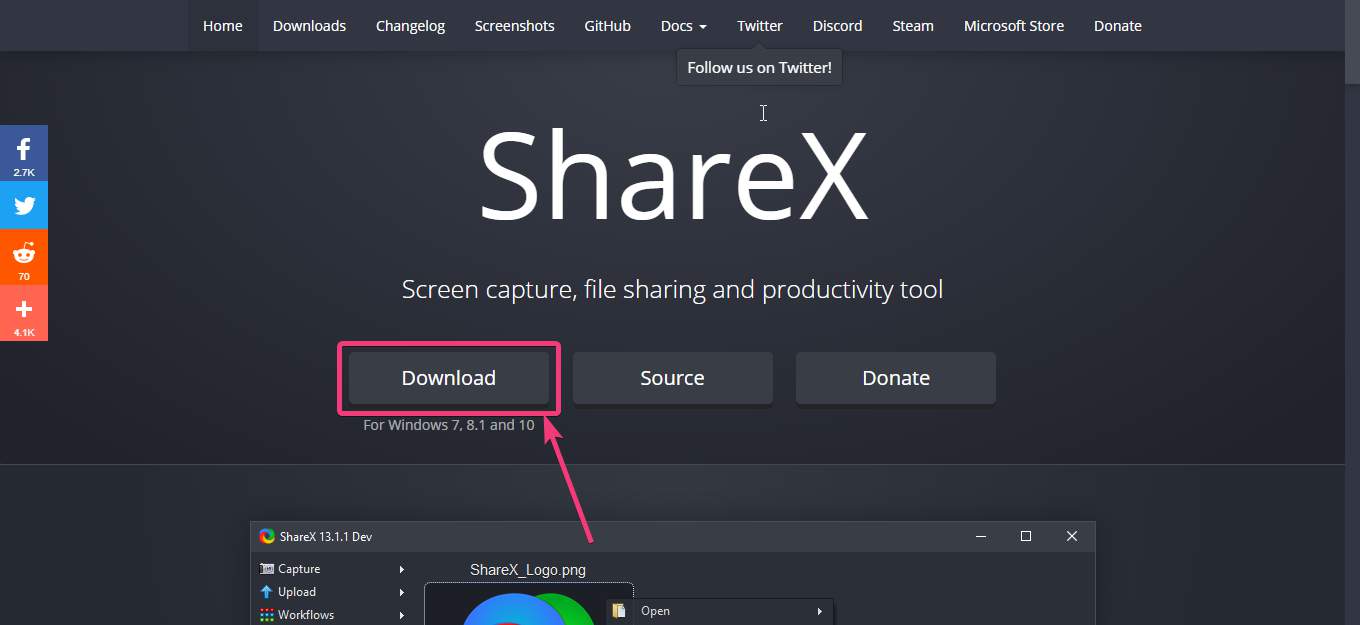 Download and install ShareX