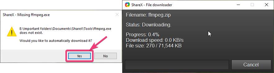 download ‘ffmpeg.exe’