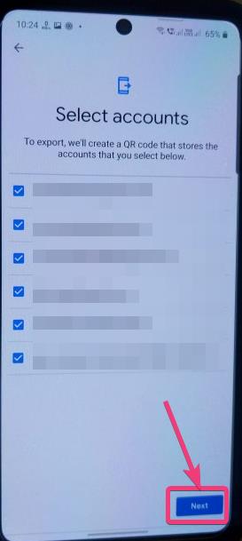 Select Authenticator accounts 